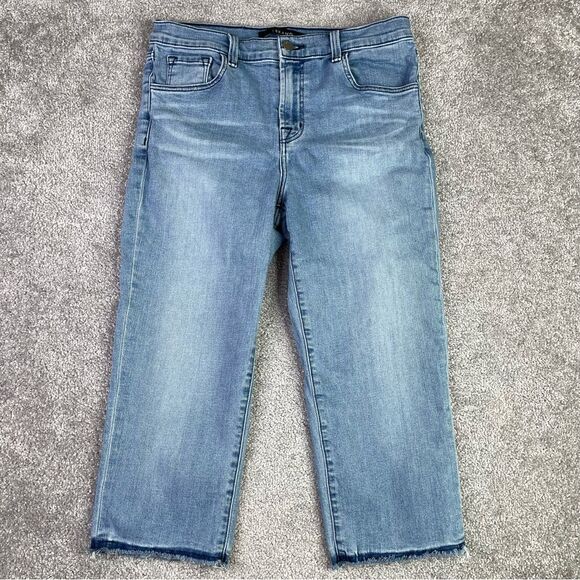 J Brand Jeans Women’s 28 Blue Straight Capri Mid-Rise Light Wash Denim Ruby - Picture 1 of 14